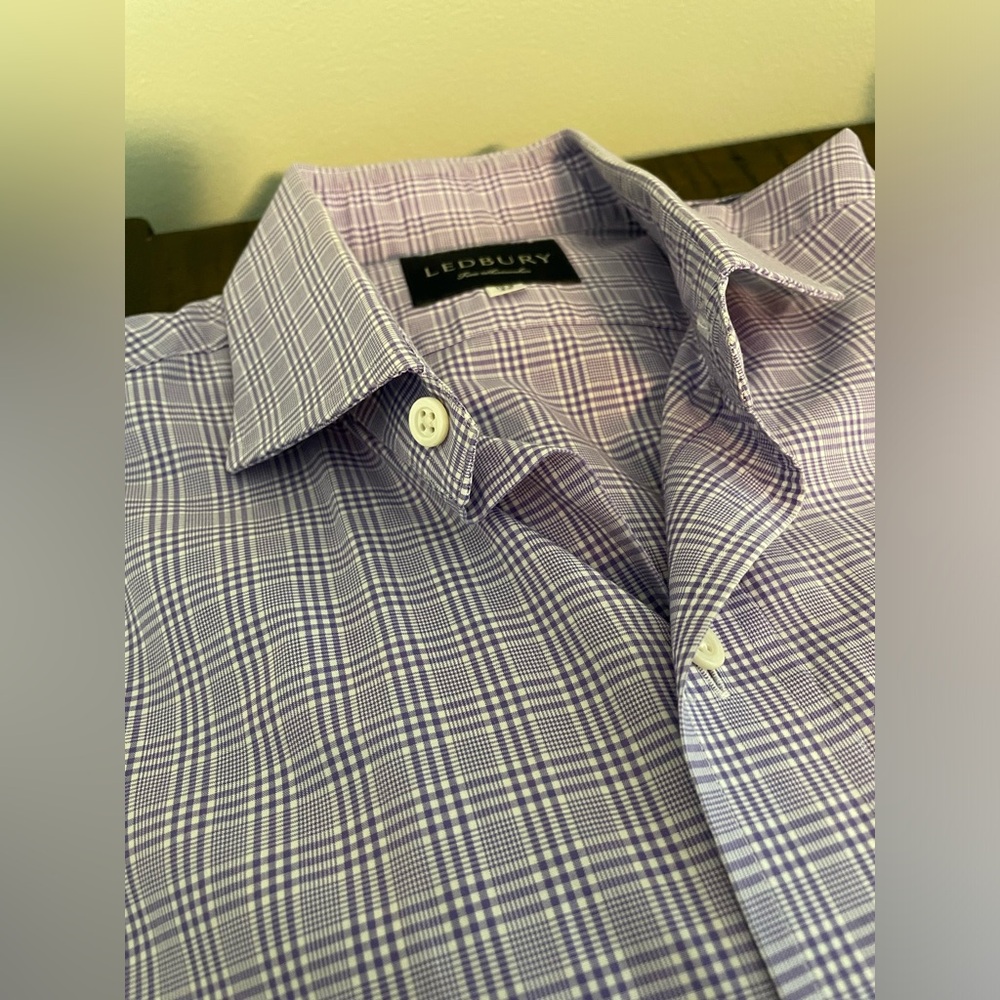 Men’s Ledbury Purple Dress Shirt with Subtle Pattern